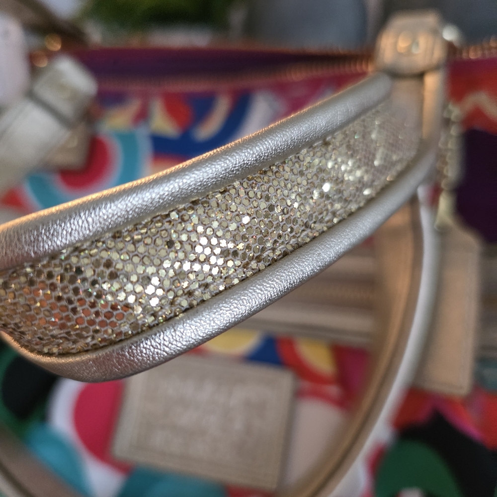 Coach Rare Vintage Bright Multicolor Bag Gold Accents New With Tags F20080 Tote - Picture 3 of 6